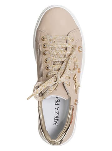 Patrizia Pepe Leren sneakers beige