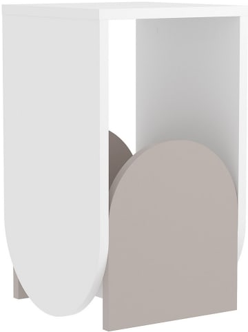 Scandinavia Concept Bijzettafel "Nun" wit/taupe - (B)32 x (H)55 x (D)32 cm