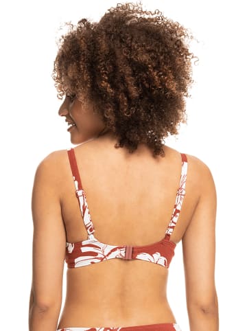 Roxy Biustonosz bikini "Garden Trip" w kolorze rdzawoczerwono-białym