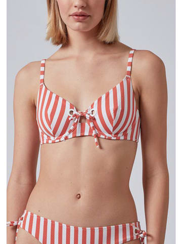 Skiny Bikini-Oberteil in Orange/ Weiß