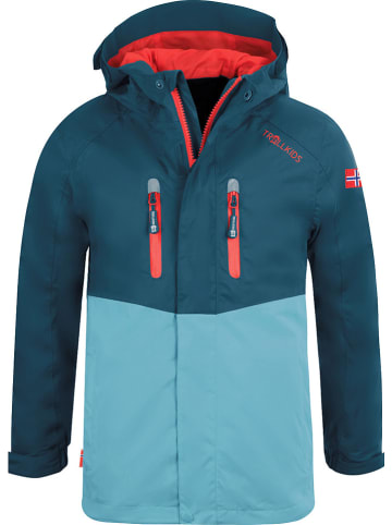 Trollkids Regenjas "Nusfjord" blauw/lichtblauw
