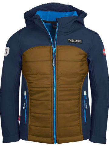 Trollkids Softshelljacke "Lysefjord" in Braun/ Dunkelblau