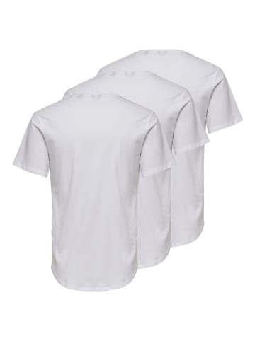 ONLY & SONS Koszulki (3 szt.) "Matt" w kolorze białym