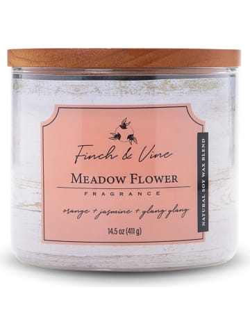 Colonial Candle Duftkerze "Meadow Flower" in Weiß/ Rosa - 411 g