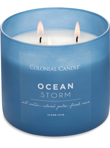 Colonial Candle Duftkerze "Ocean Storm" in Blau - 411 g