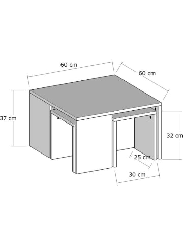 Scandinavia Concept Couchtisch "Ortanca" in Eiche  - (B)60 x (H)37 x (T)60 cm