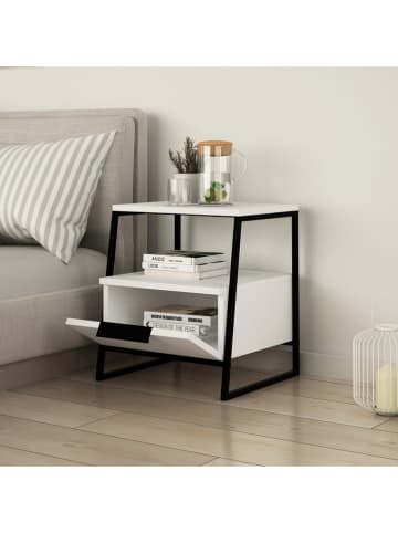 Scandinavia Concept Nachttisch "Pal" in Weiß - (B)45 x (H)50 x (T)40 cm