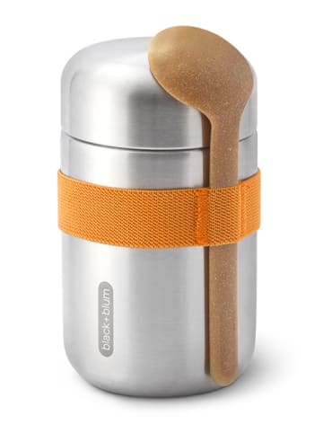 Black+Blum Isoleer-lunchbeker "Food Flask" zilverkleurig/oranje - 400 ml