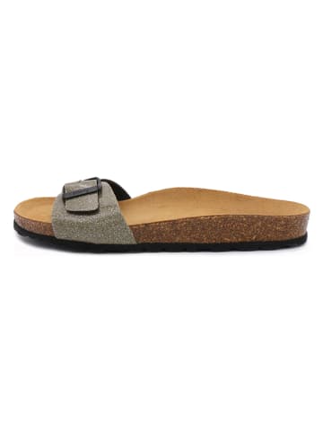 billowy Pantoletten in Khaki