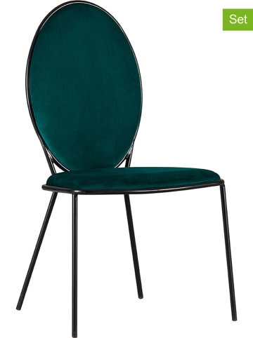 Maison Montaigne Krzesła (2 szt.) "Sking" w kolorze ciemnozielonym - 52 x 97 x 53 cm