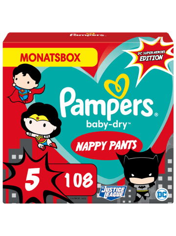 Pampers Monatspackung Windeln "Baby Dry Pants Warner Bros.", Gr.5, 12-17 kg (108 Stück)