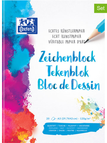 Oxford 2er-Set: Zeichenblöcke in Bunt - DIN A3