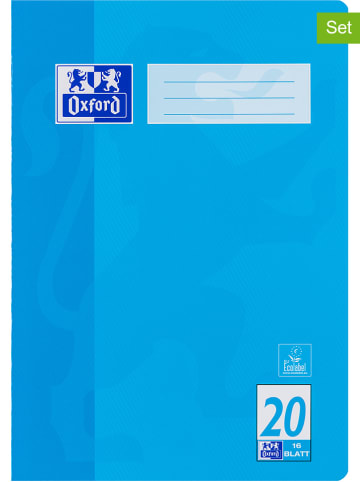 Oxford 10er-Set: Schulhefte "Oxford - Lineatur 20" in Hellblau - DIN A4