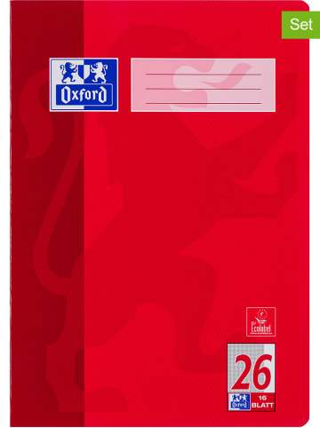 Oxford 10er-Set: Schulhefte "Oxford - Lineatur 26" in Rot - DIN A4