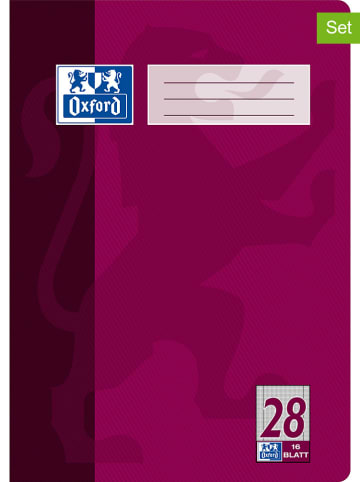 Oxford 10er-Set: Schulhefte "Oxford - Lineatur 28" in Rot - DIN A4
