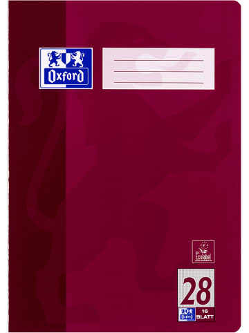Oxford 10er-Set: Schulhefte "Oxford - Lineatur 28" in Rot - DIN A4