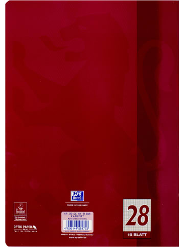 Oxford 10er-Set: Schulhefte "Oxford - Lineatur 28" in Rot - DIN A4