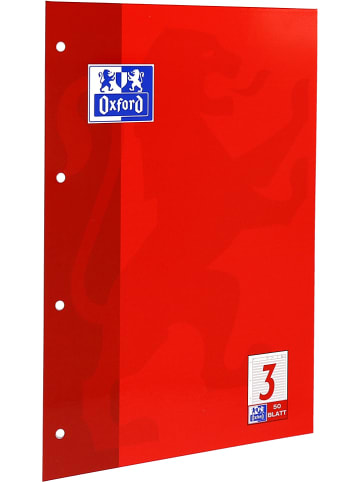 Oxford 5-delige set: werkbladblokken "Oxford - Liniatuur 3" rood - A4