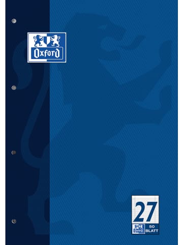 Oxford 5er-Set: Schulblöcke "Oxford - Lineatur 27" in Blau - DIN A4