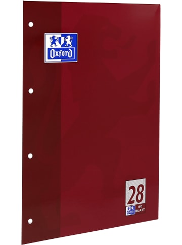 Oxford 5er-Set: Schulblöcke "Oxford - Lineatur 28" in Rot - DIN A4