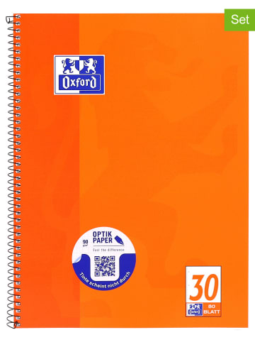 Oxford 5er-Set: Collegeblöcke "Oxford - Lineatur 30" in Orange - DIN A4
