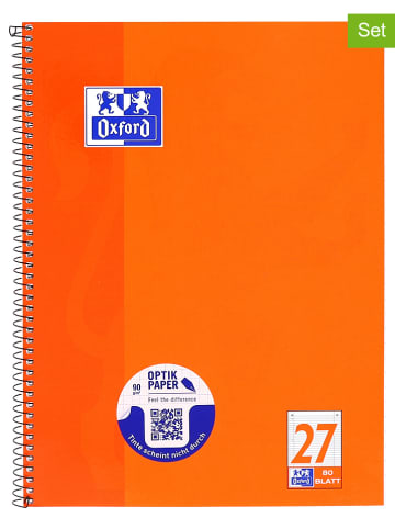 Oxford 5er-Set: Collegeblöcke "Oxford - Lineatur 27" in Orange - DIN A4
