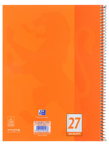 Oxford 5er-Set: Collegeblöcke "Oxford - Lineatur 27" in Orange - DIN A4