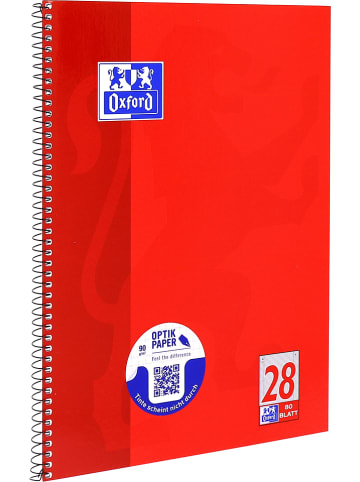 Oxford Kołozeszyty (5 szt.) w kolorze czerwonym - A4