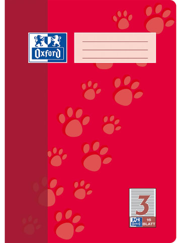 Oxford 10er-Set: Schulhefte "Oxford - Lineatur 3" in Rot - DIN A4