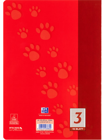 Oxford 10er-Set: Schulhefte "Oxford - Lineatur 3" in Rot - DIN A4