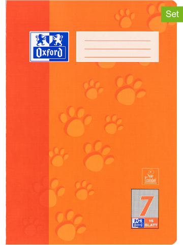 Oxford 10er-Set: Schulhefte "Oxford - Lineatur 7" in Orange - DIN A4