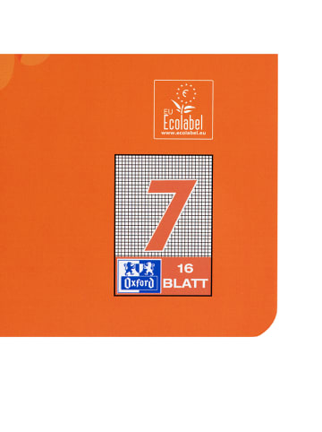Oxford 10er-Set: Schulhefte "Oxford - Lineatur 7" in Orange - DIN A4