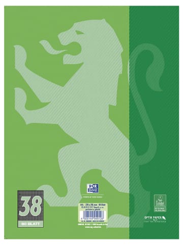 Oxford 2-delige set: linkshandig collegeblok "Oxford - Lineatur 38" groen - A4