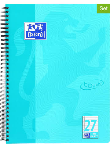 Oxford 2er-Set: Collegeblöcke "Touch - Lineatur 27" in Türkis - DIN A4