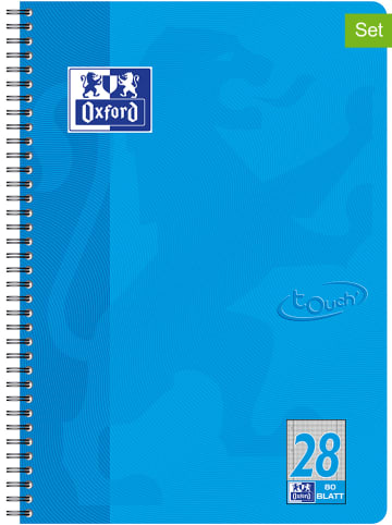 Oxford 2er-Set: Collegeblöcke "Touch - Lineatur 28" in Blau - DIN A4