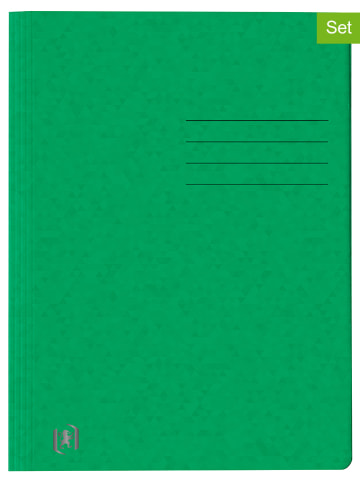 Oxford Skoroszyty (10 szt.) "Top File+" w kolorze zielonym - A4