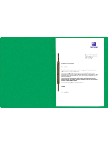 Oxford 10 delige set: snelbinders "Top File+" groen - A4