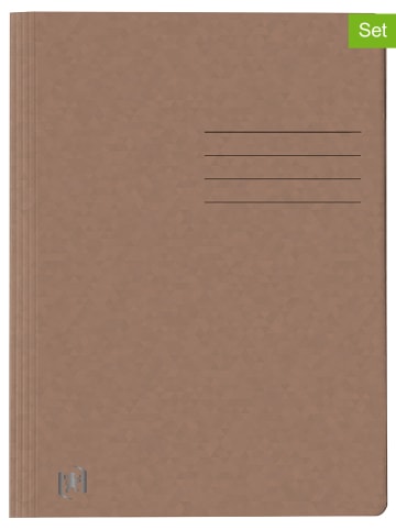 Oxford 5er-Set: Schnellhefter "Top File+" in Braun - DIN A4