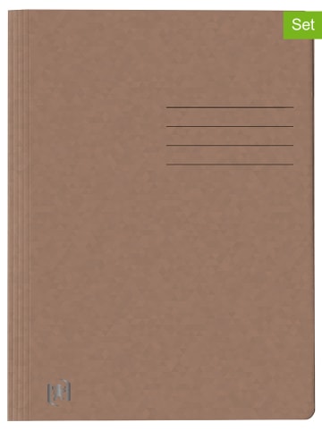 Oxford Skoroszyty (10 szt.) "Top File+" w kolorze brązowym - A4