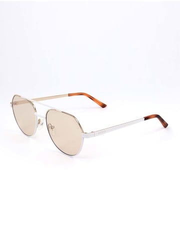Guess Damskie okulary przeciwsłoneczne w kolorze złoto-biało-beżowym