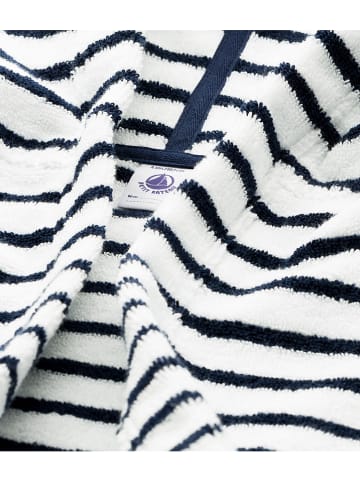 PETIT BATEAU Bademantel in Weiß/ Dunkelblau