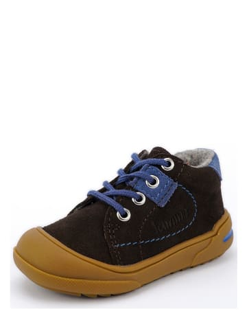 lamino Leren loopleerschoenen bruin/blauw