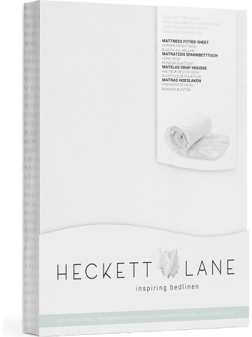 Heckett Lane Satin-Spannbettlaken "Elementi" in Weiß