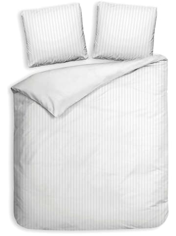 Heckett Lane Satin-Bettwäsche-Set "Banda" in Weiß