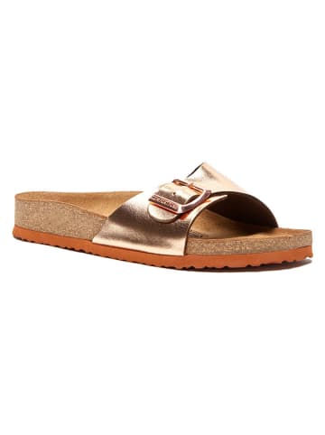 Comfortfusse Leren slippers roségoudkleurig