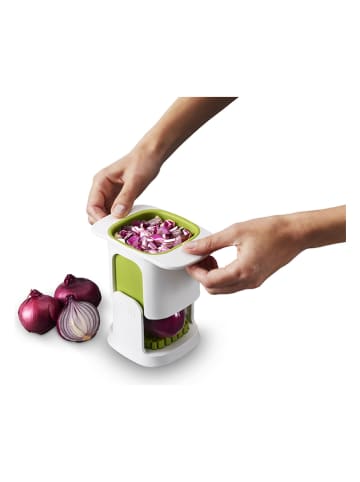 JosephJoseph Obieraczka w kolorze biało-zielonym do warzyw - 11 x 15 x 9 cm
