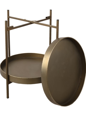Clayre & Eef Stolik w kolorze złotym - wys. 60 x Ø 52 cm