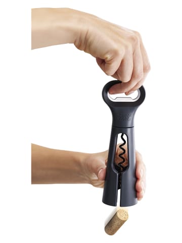 JosephJoseph 3in1-Korkenzieher in Anthrazit - (L)18,5 cm