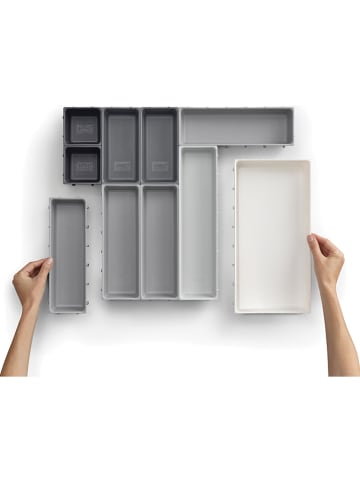 JosephJoseph Schubladenorganizer "Blox 10" in Grau/ Anthrazit/ Weiß - (L)52,5 x (B)44 cm