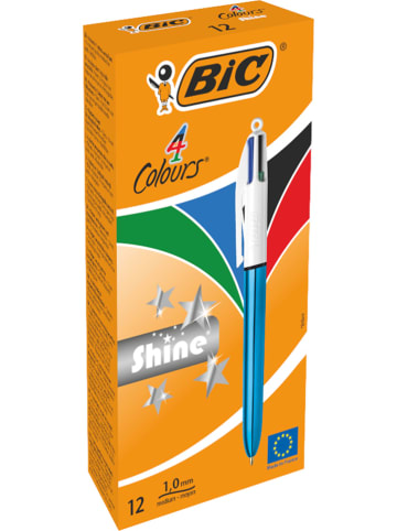 Bic Vierkleurige pen "Shine" - 12 stuks